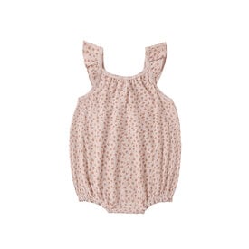 Quincy Mae Quincy Mae Ribbed Ruffle Romper - Posy