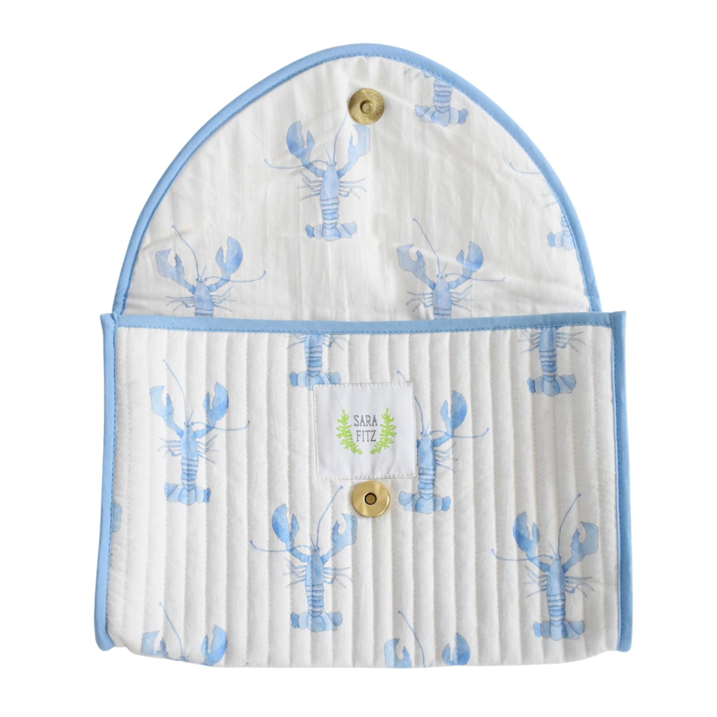 Sara Fitz Quilted Clutch - Blue Lobster