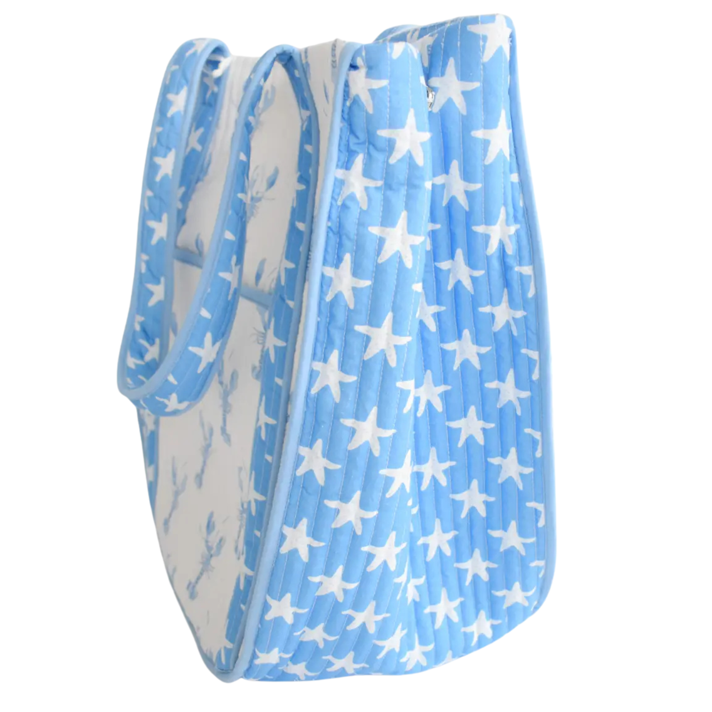 Sara Fitz Quilted Expandable Tote - Blue Lobster
