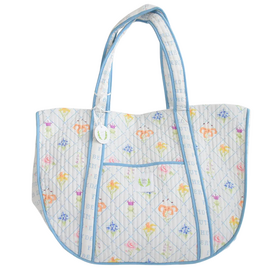 Sara Fitz Sara Fitz Quilted Expandable Tote - Cross Stitch Floral