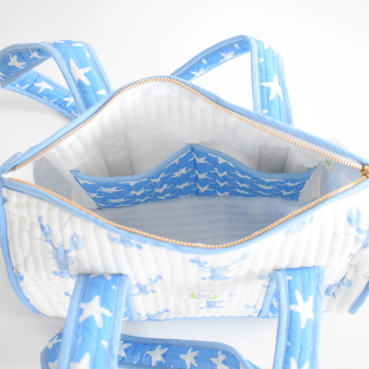 Sara Fitz Quilted Purse - Blue Lobster