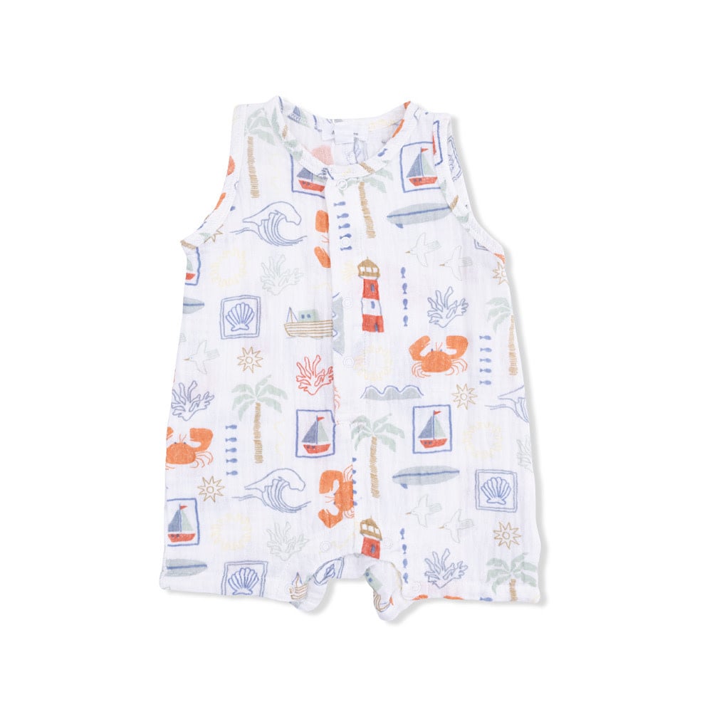 Angel Dear Angel Dear Sleeveless Shortie Romper - Club Mediterranean