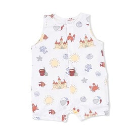 Angel Dear Angel Dear Sleeveless Shortie Romper - Sunny Sandcastles