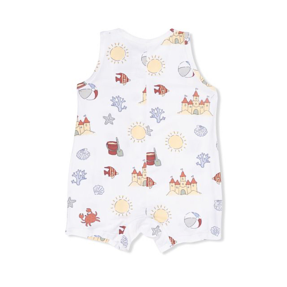 Angel Dear Sleeveless Shortie Romper - Sunny Sandcastles