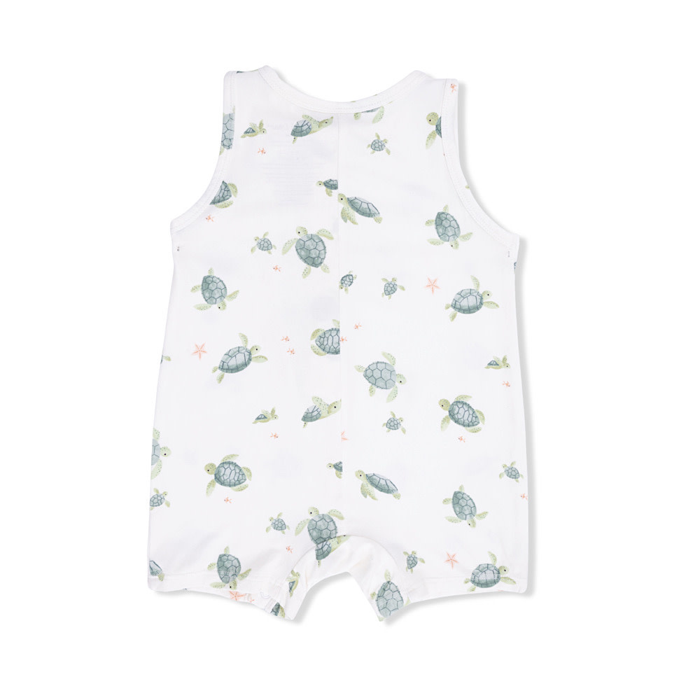 Angel Dear Sleeveless Shortie Romper - Sea Turtles