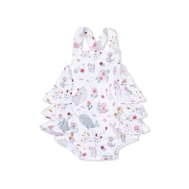 Angel Dear Angel Dear Ruffle Sunsuit - Garden Sea Creatures