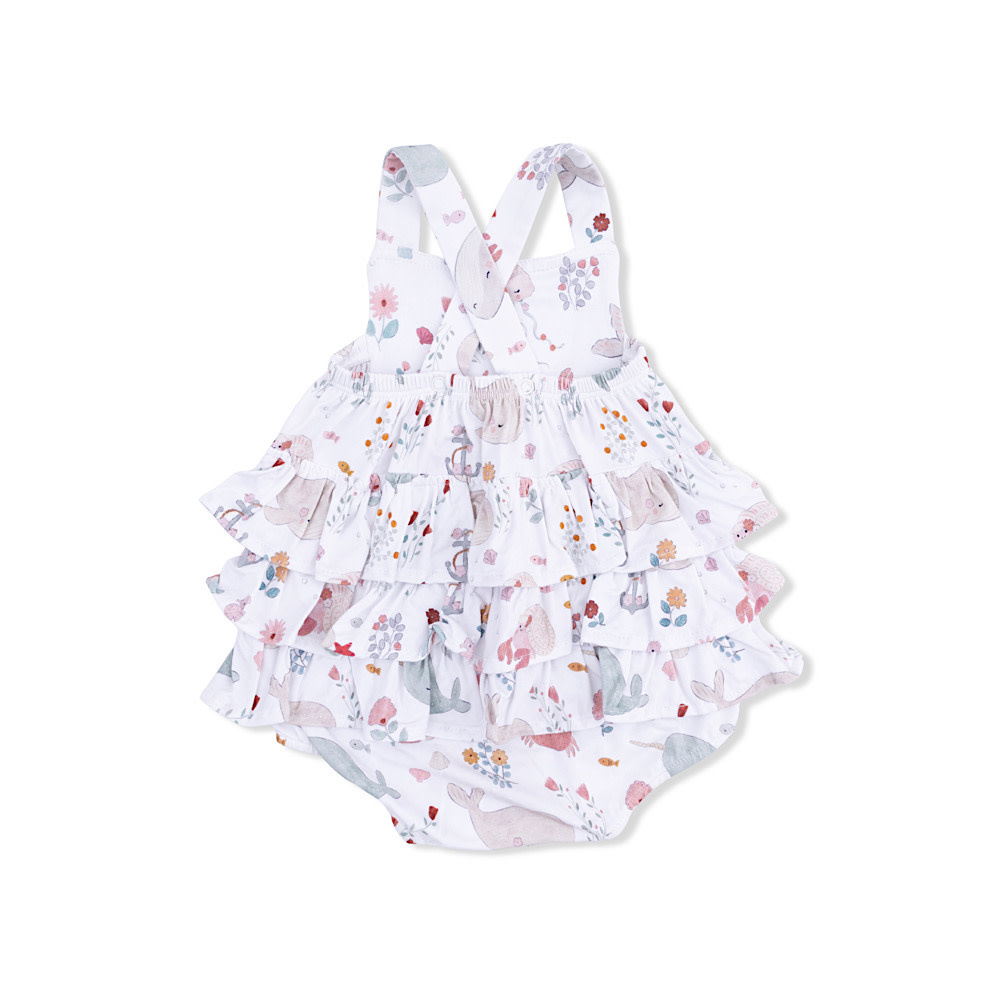 Angel Dear Ruffle Sunsuit - Garden Sea Creatures