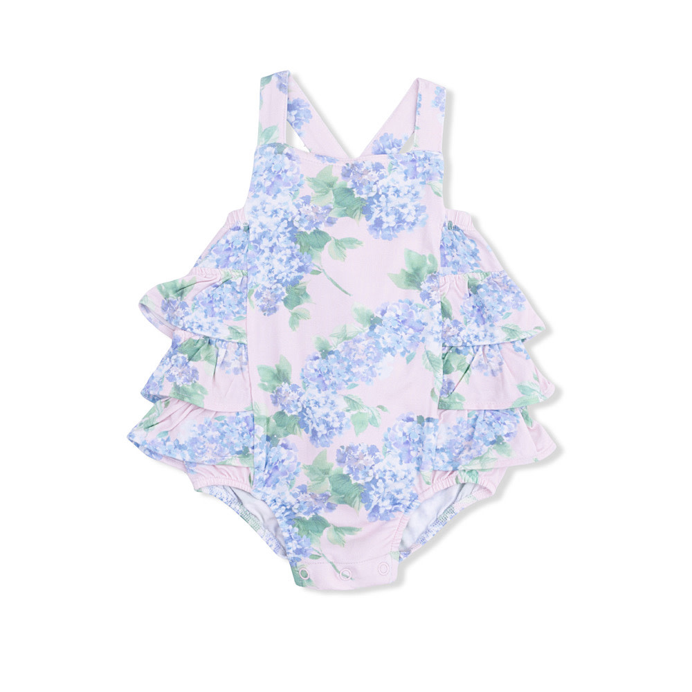 Angel Dear Angel Dear Ruffle Sunsuit - Hydrangeas