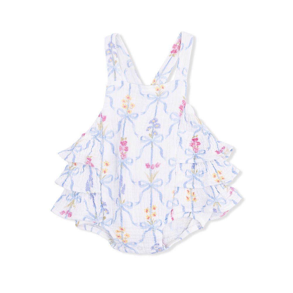 Angel Dear Angel Dear Ruffle Sunsuit - Ribbon Bouquets