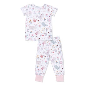 Angel Dear Angel Dear Short Sleeve Loungewear Set - Garden Sea Creatures