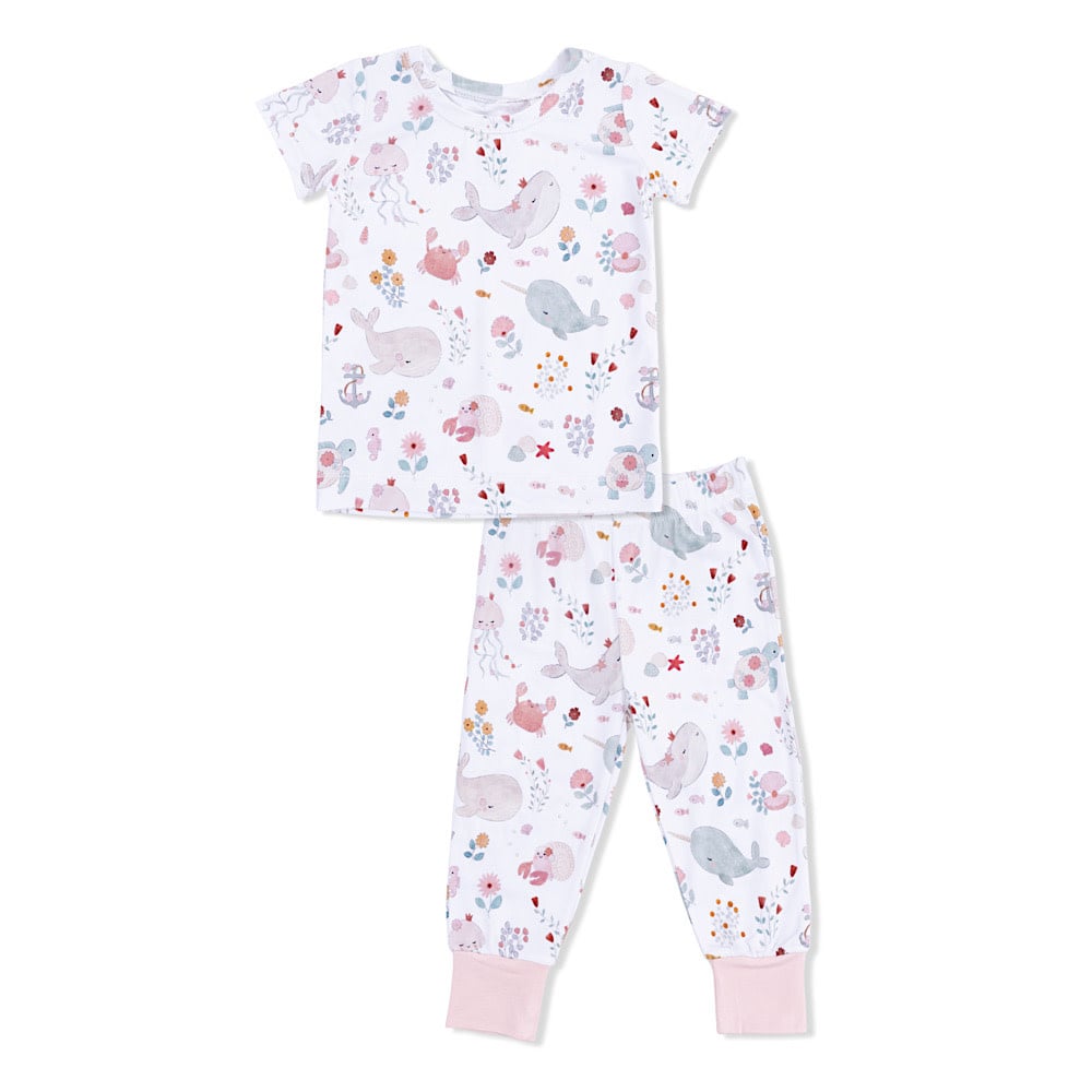 Angel Dear Short Sleeve Loungewear Set - Garden Sea Creatures