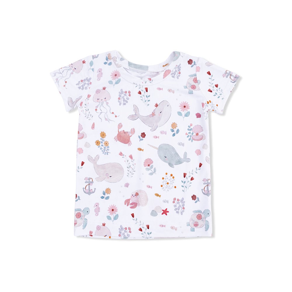 Angel Dear Short Sleeve Loungewear Set - Garden Sea Creatures