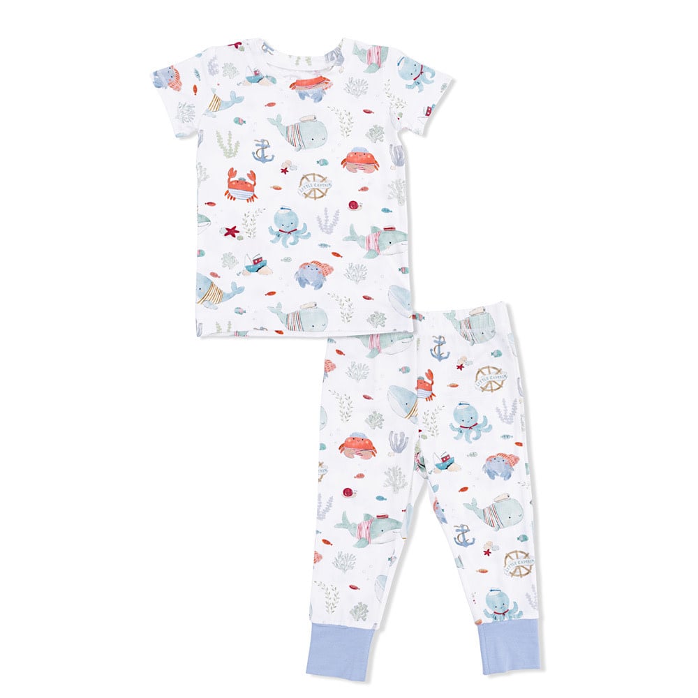 Angel Dear Short Sleeve Loungewear Set - Sailor Sea Creatures