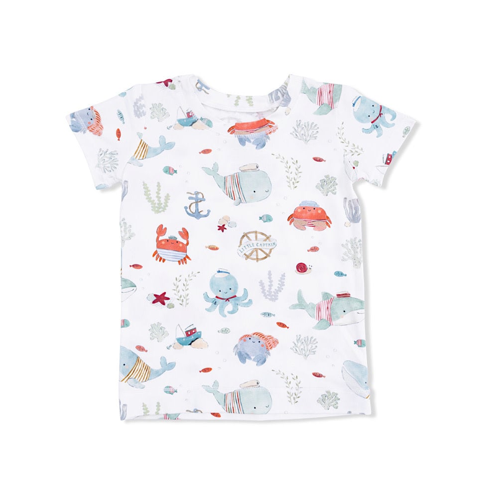 Angel Dear Short Sleeve Loungewear Set - Sailor Sea Creatures