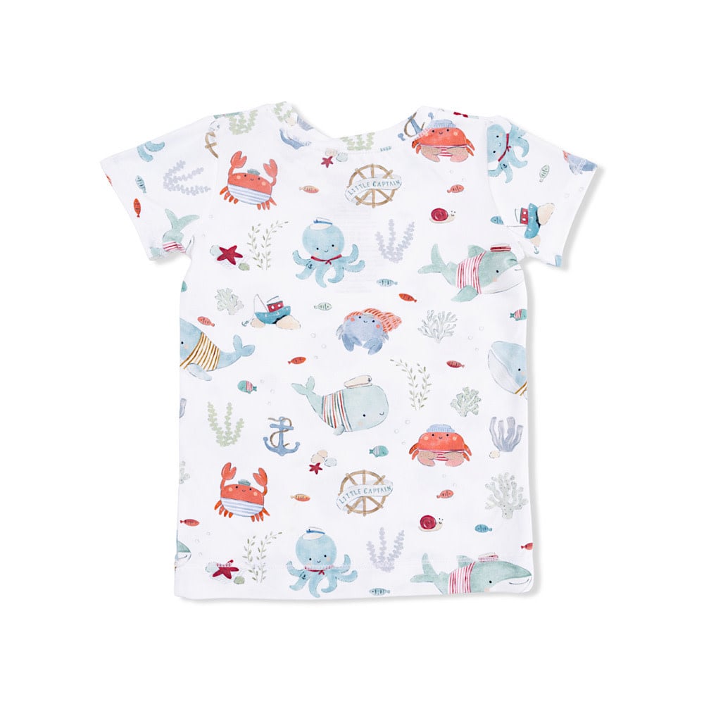 Angel Dear Short Sleeve Loungewear Set - Sailor Sea Creatures