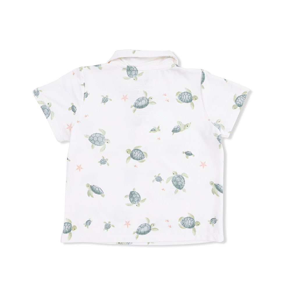 Angel Dear Polo with Casual Shorts - Sea Turtles