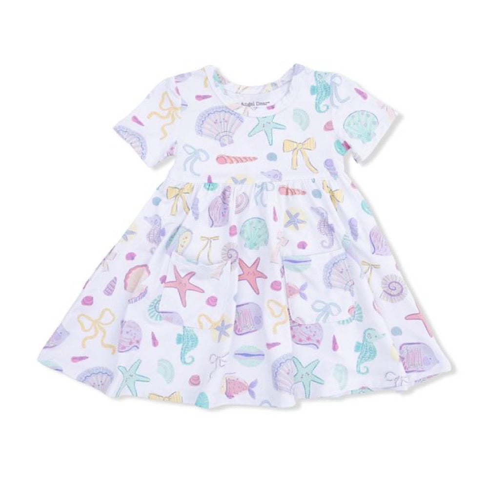 Angel Dear Twirly Dress with Cartwheel Shorts - Beach Days