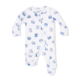 Angel Dear Angel Dear 2 Way Zipper Footie - Blue Crabs