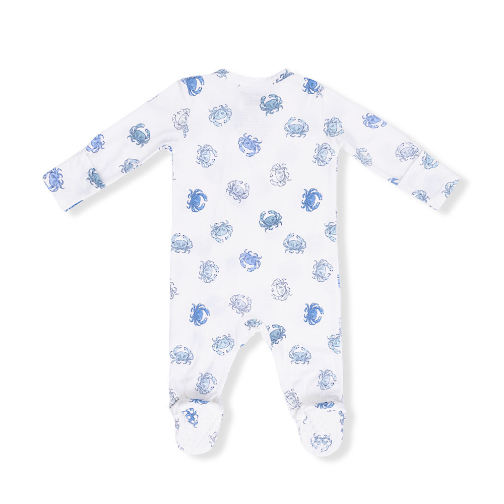 Angel Dear 2 Way Zipper Footie - Blue Crabs