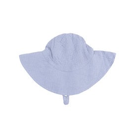 Angel Dear Angel Dear Wide Brim Sun Hat - Micro Gingham Blue Blizzard
