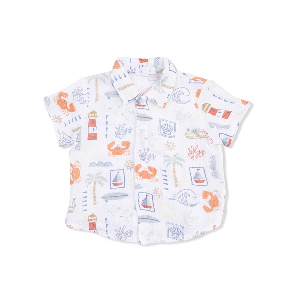 Angel Dear Polo Button Up with Casual Shorts - Club Mediterranean