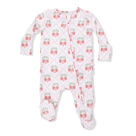 Angel Dear Angel Dear 2 Way Ruffle Back Zipper Footie - Sweet Strawberries