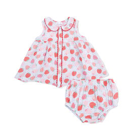 Angel Dear Angel Dear Jill Dress Sleeveless with Bloomers - Strawberry Bliss