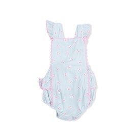 Angel Dear Angel Dear Ric Rac Ruffle Sunsuit - Tiny Cherry Stripe