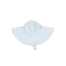 Angel Dear Angel Dear Wide Brim Sun Hat - Tiny Cherry Stripe