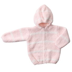 Angel Dear Angel Dear Chenille Hoodie - Pink/Ivory Stripe