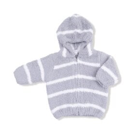 Angel Dear Angel Dear Chenille Hoodie - Grey/Ivory Stripe