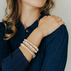 Freshwater Curated Goods Beaded Bracelet - Pearl