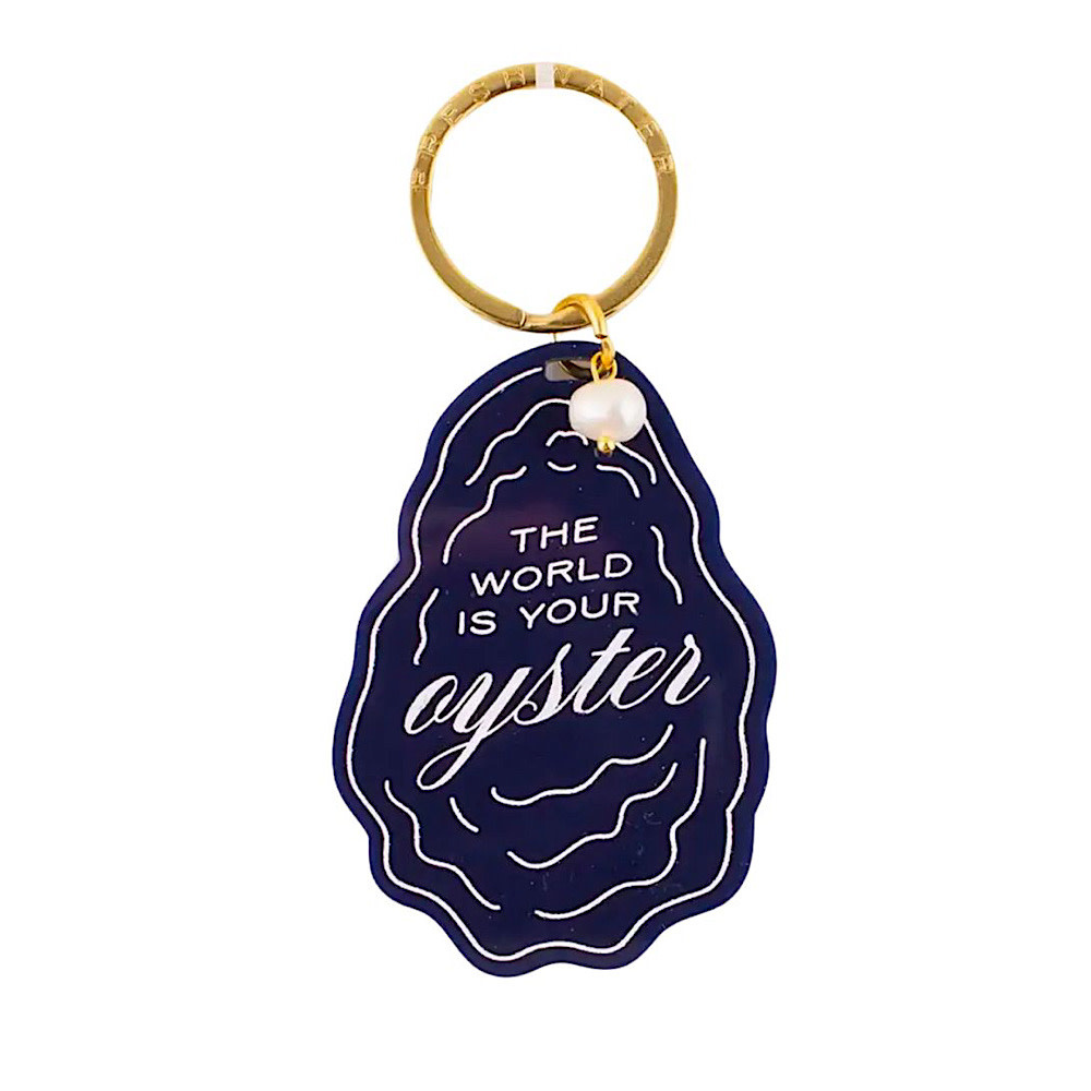 Freshwater Keychain - World Is Your Oyster + Pearl Charm