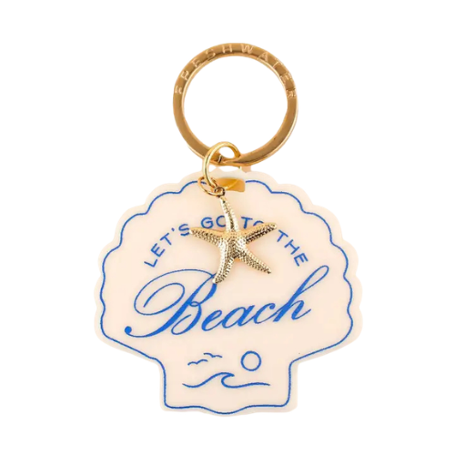Freshwater Curated Goods Bag Charm - Beach Shell with Starfish