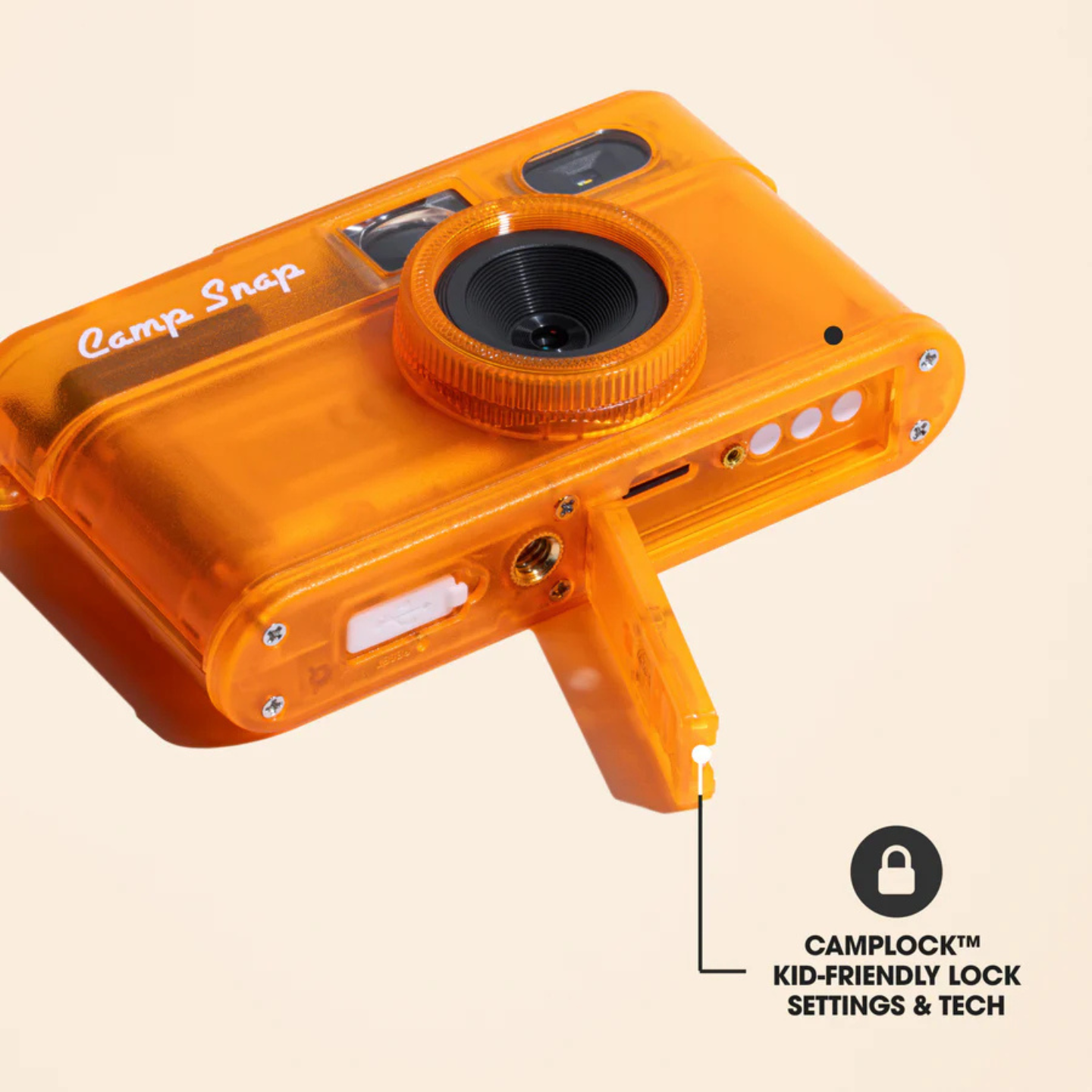 Camp Snap 2 Screen Free Digital Camera - Tangerine Drift