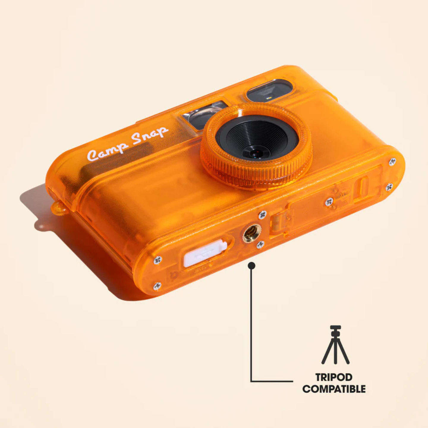 Camp Snap 2 Screen Free Digital Camera - Tangerine Drift