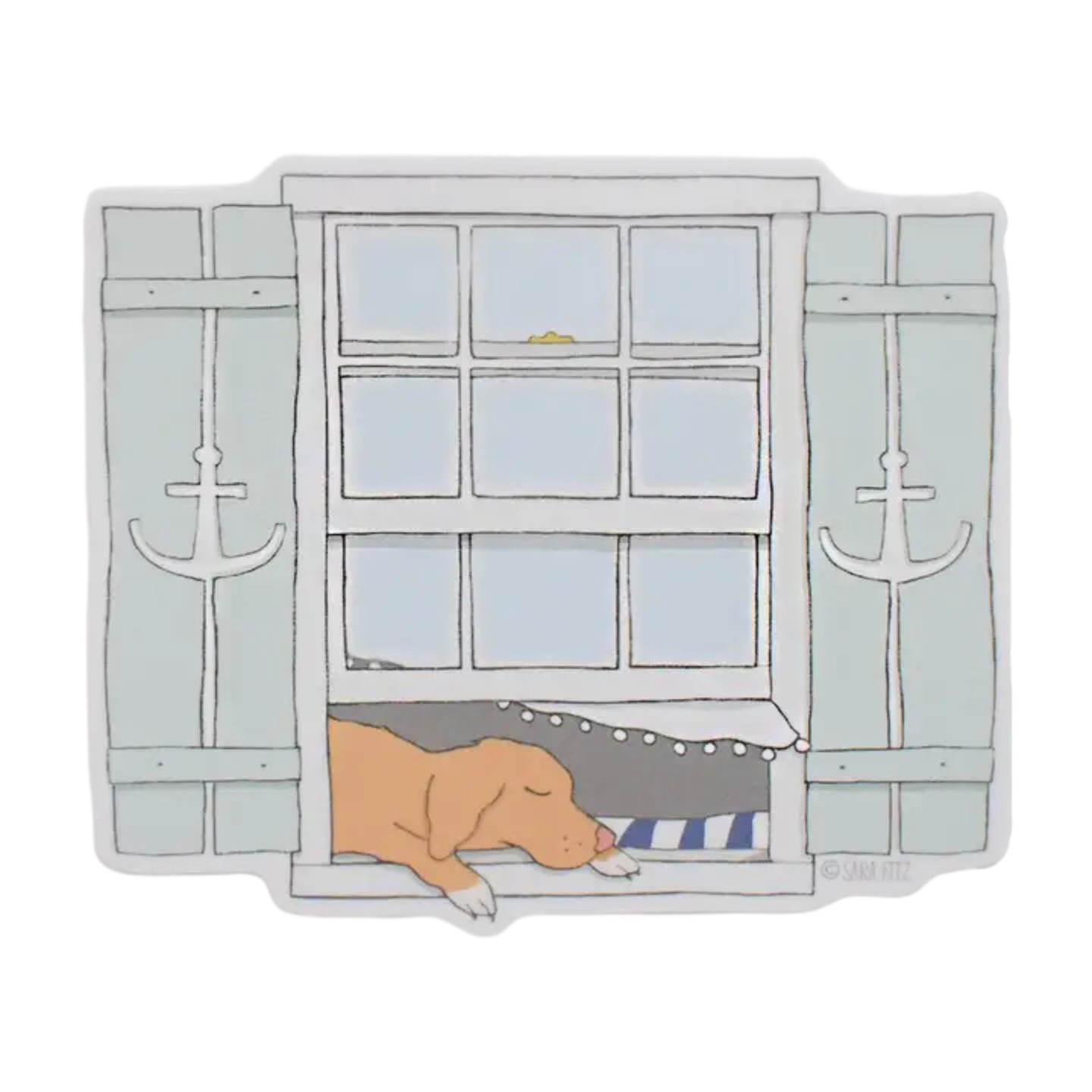 Sara Fitz Sara Fitz Sticker - Pup in a Window