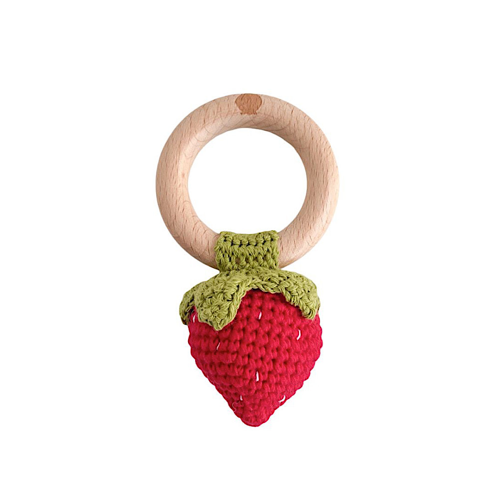 The Blueberry Hill - Crochet Rattle - Strawberry