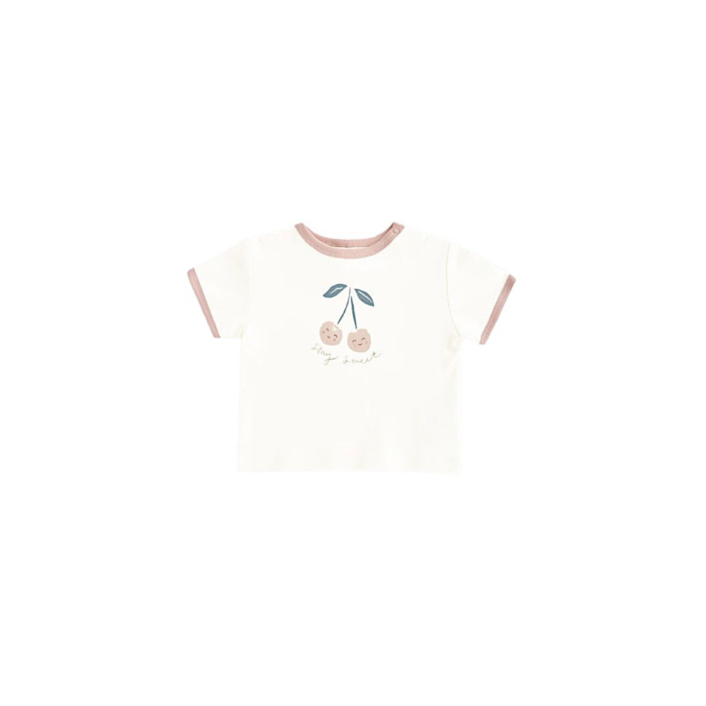 Quincy Mae Ringer Tee - Cherry
