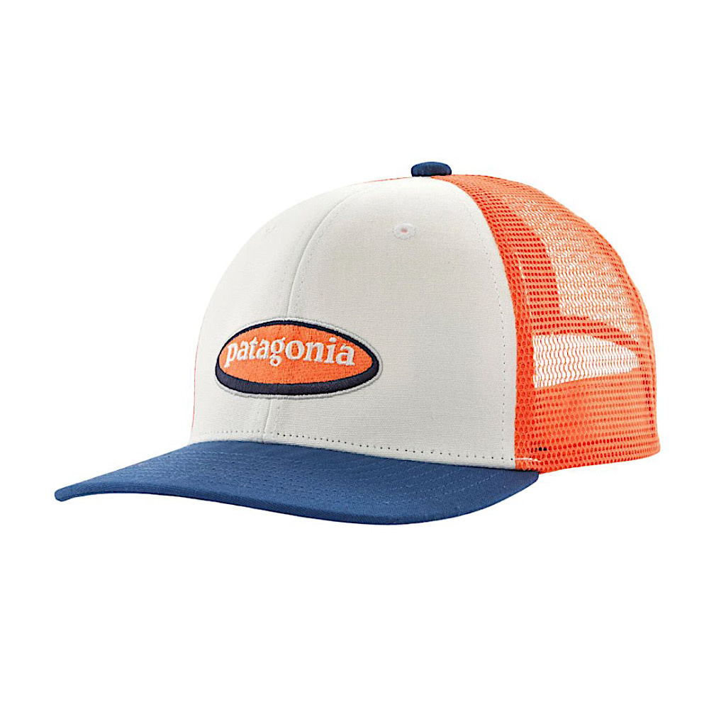 Patagonia -  Kids Trucker Hat - Oval Logo: Birch White