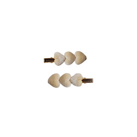 Noralee Noralee Velvet Heart Clips - Ecru