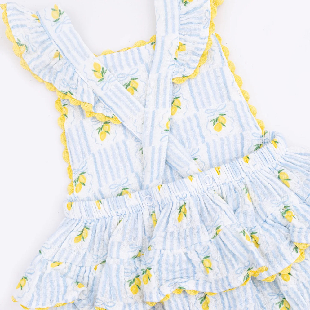 Angel Dear Ric Rac Ruffle Sunsuit - Lovely Lemons