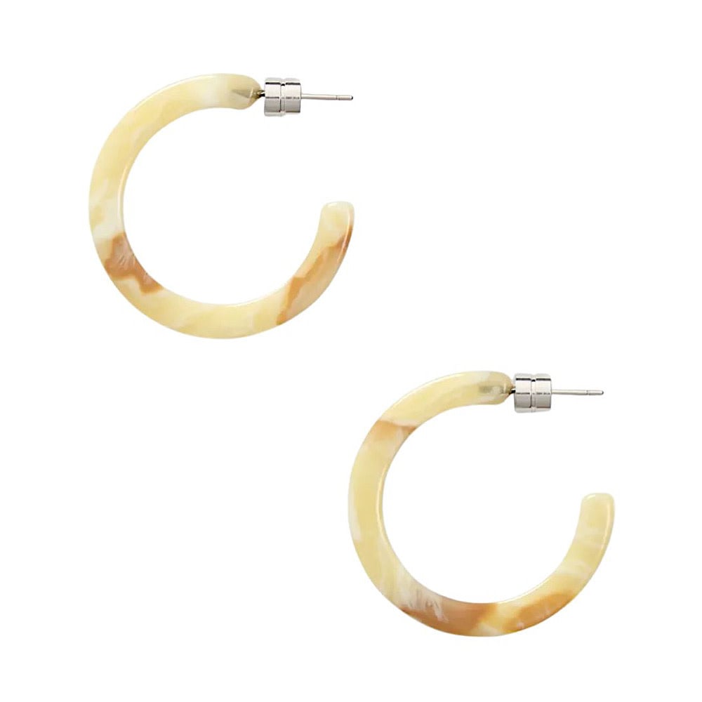 Machete Mini Hoop Earrings - Crème