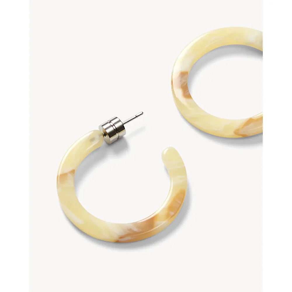Machete Mini Hoop Earrings - Crème