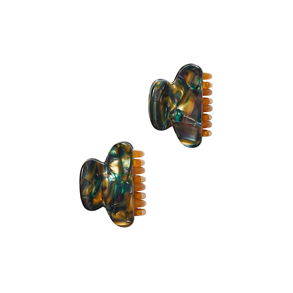 Machete Twin Claw Hair Clips - Green Tortoise