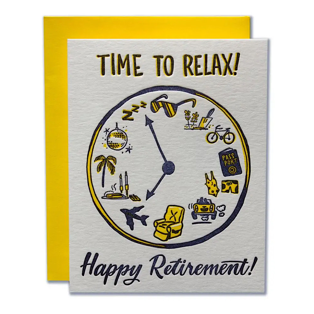Ladyfingers Letterpress Ladyfingers Letterpress - Time to Relax Retirement Card