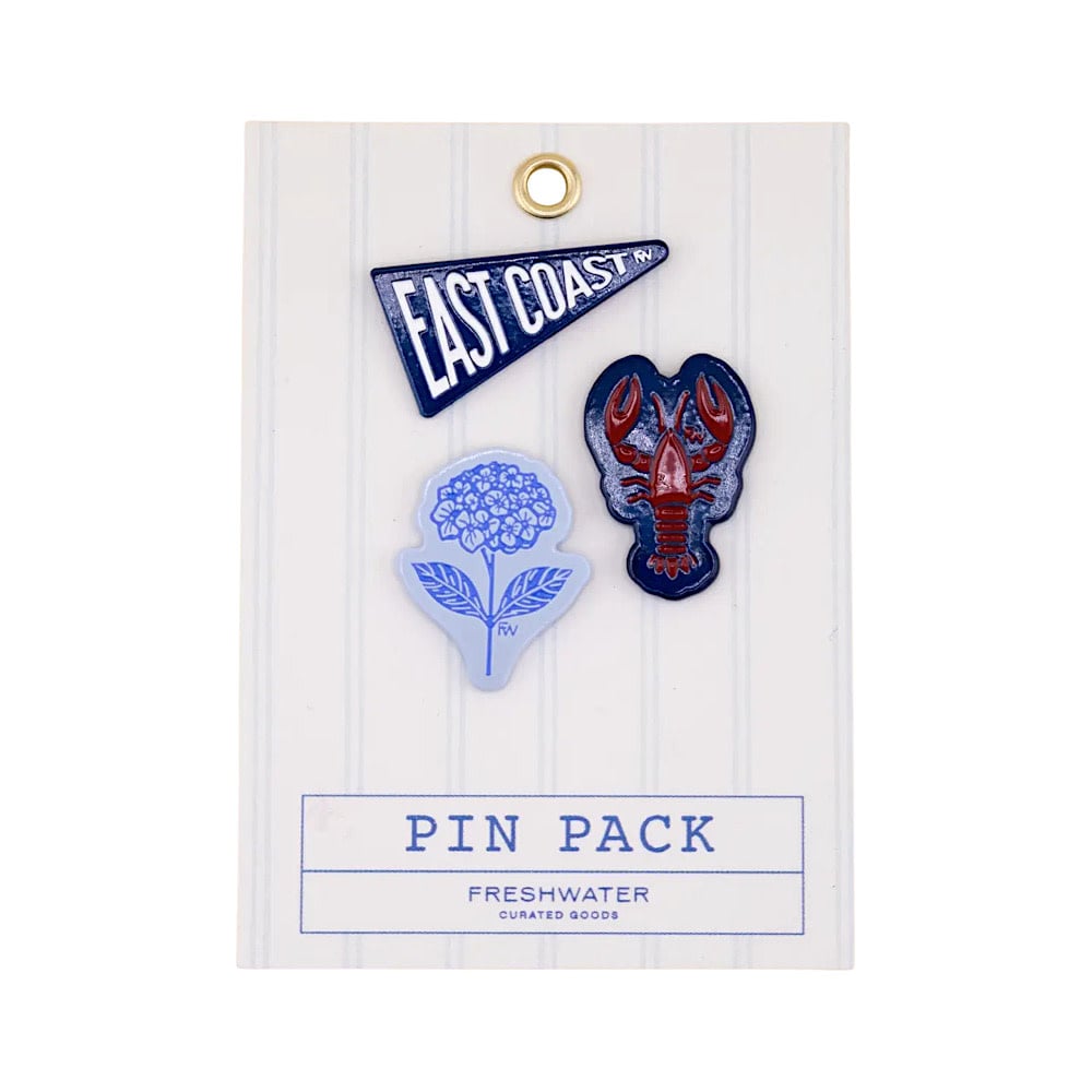 Freshwater Curated Goods Freshwater Enamel Pin Pack of 3 - East Coast