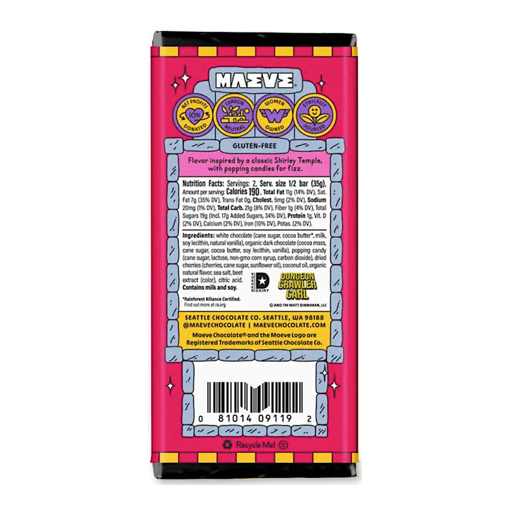 Maeve Dark Chocolate Truffle Bar - Virgin Dirty Shirley