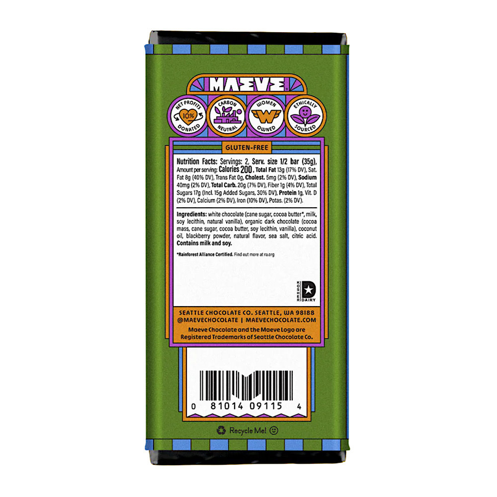 Maeve Dark Chocolate Truffle Bar - Hungry Blackberry