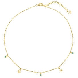 The Salty Gem The Salty Gem Shelling Charm Necklace - Gold